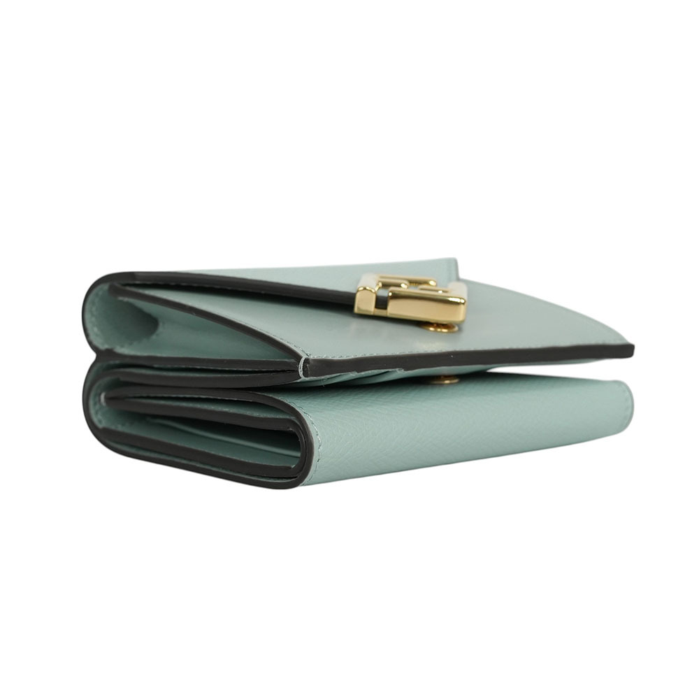 【FENDI】FF Diamonds 小牛皮雙釦三折短夾(淺藍色)8M0480 ALV4 F1NPU