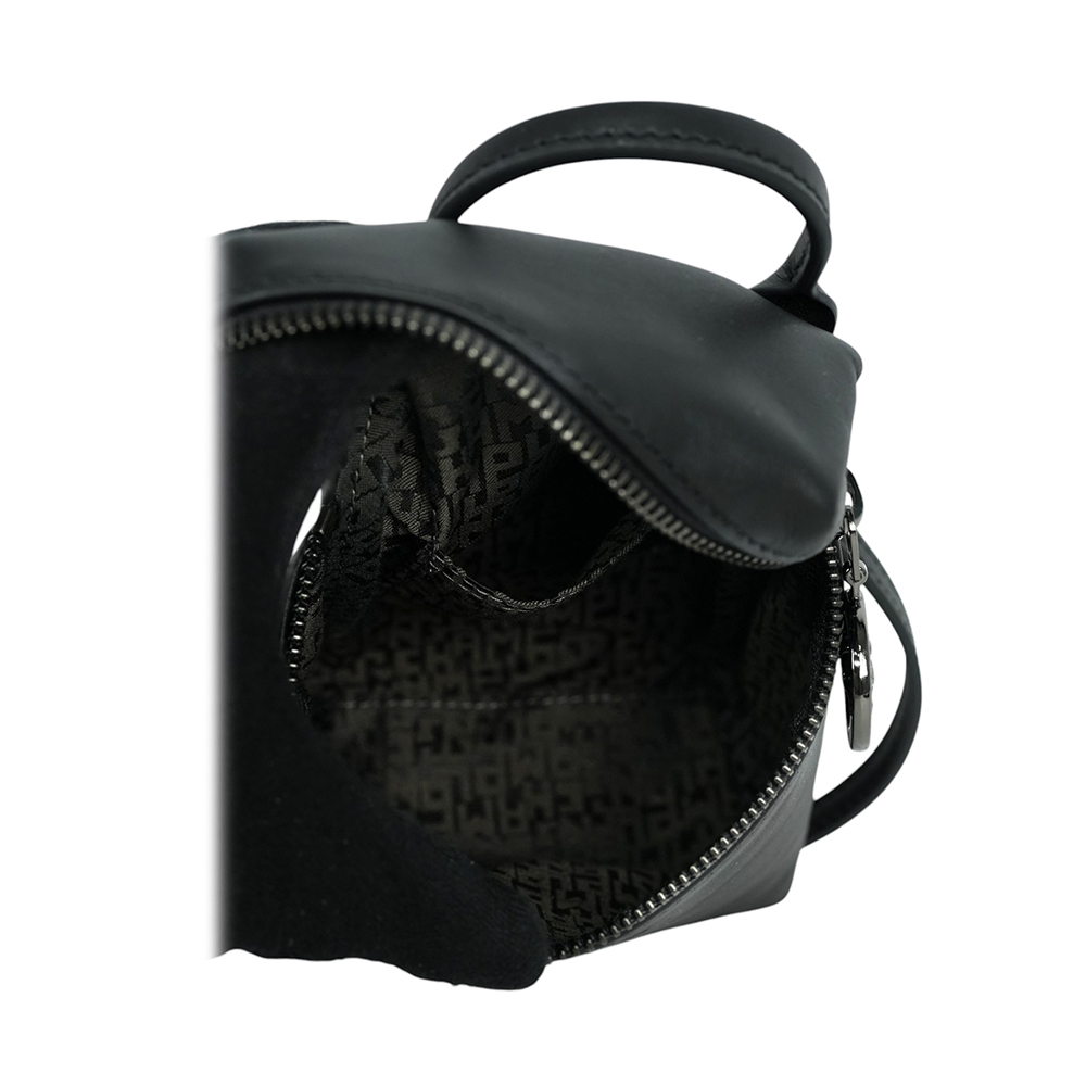 【LONGCHAMP】Le Pliage Xtra XS 小牛皮拉鍊迷你手提/斜背二用包(黑色)10285 987 001
