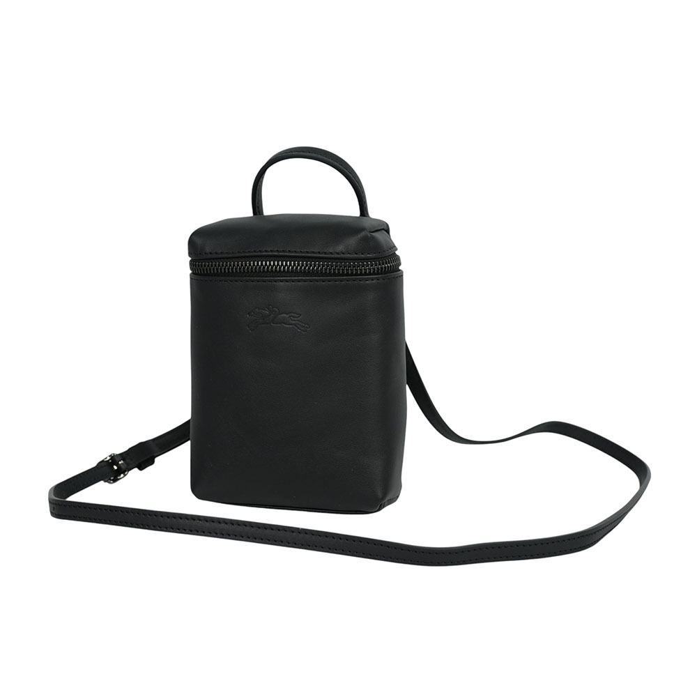 【LONGCHAMP】Le Pliage Xtra XS 小牛皮拉鍊迷你手提/斜背二用包(黑色)10285 987 001