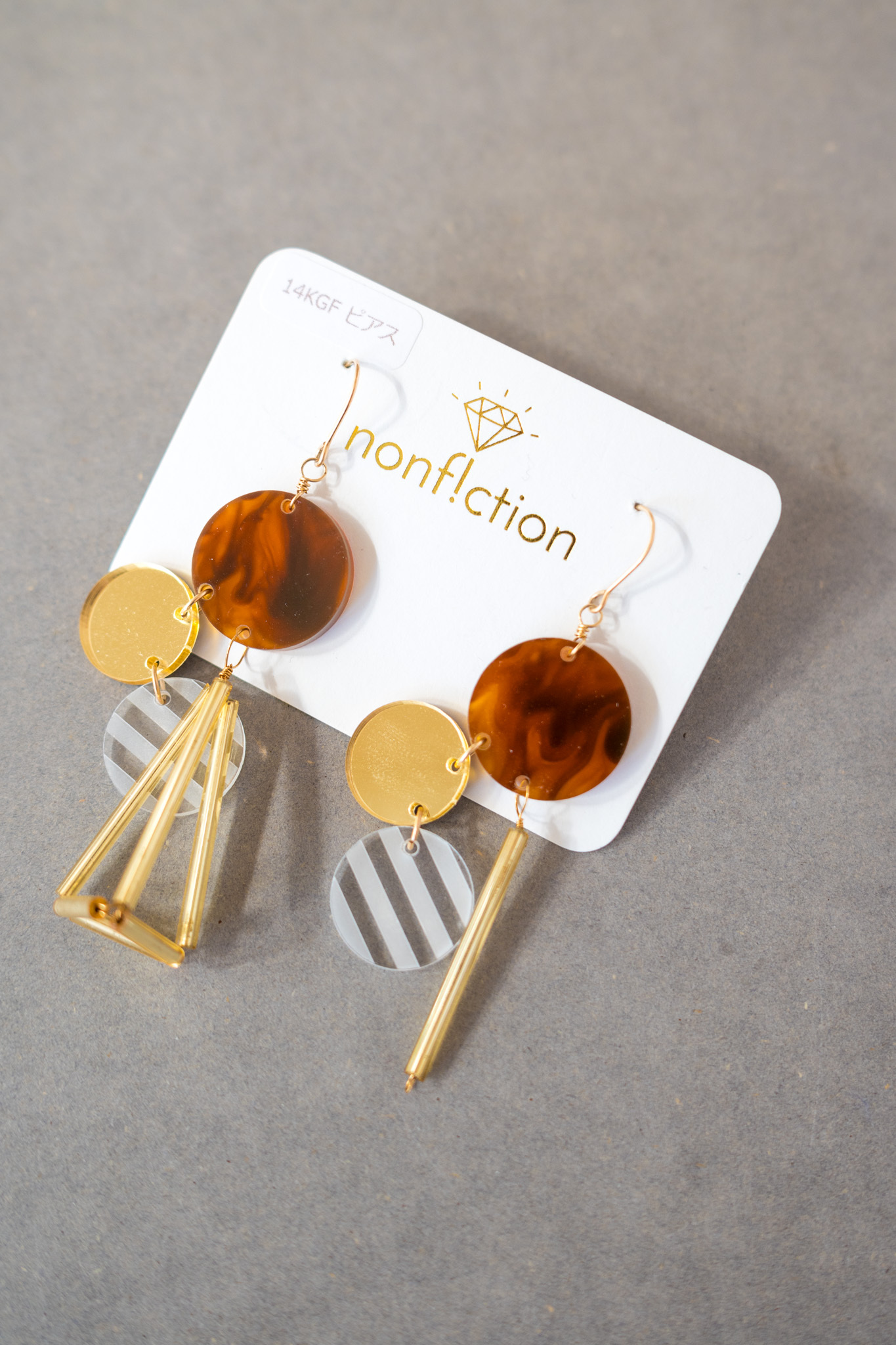 [nonf!ction] MARU×SANKAKUSI | 玳瑁色 | 耳夾 | NO.18