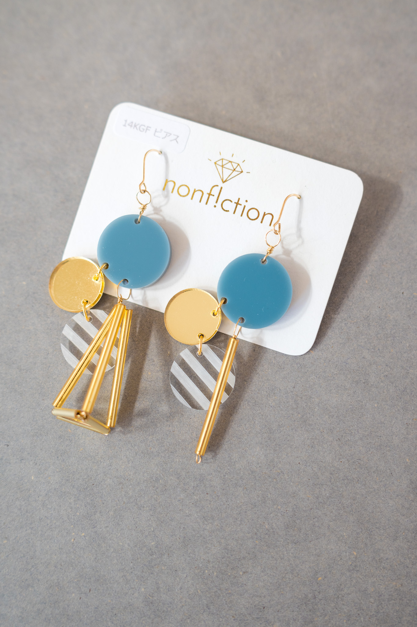 [nonf!ction] MARU×SANKAKUSI | 灰藍色 | 耳夾 | NO.20