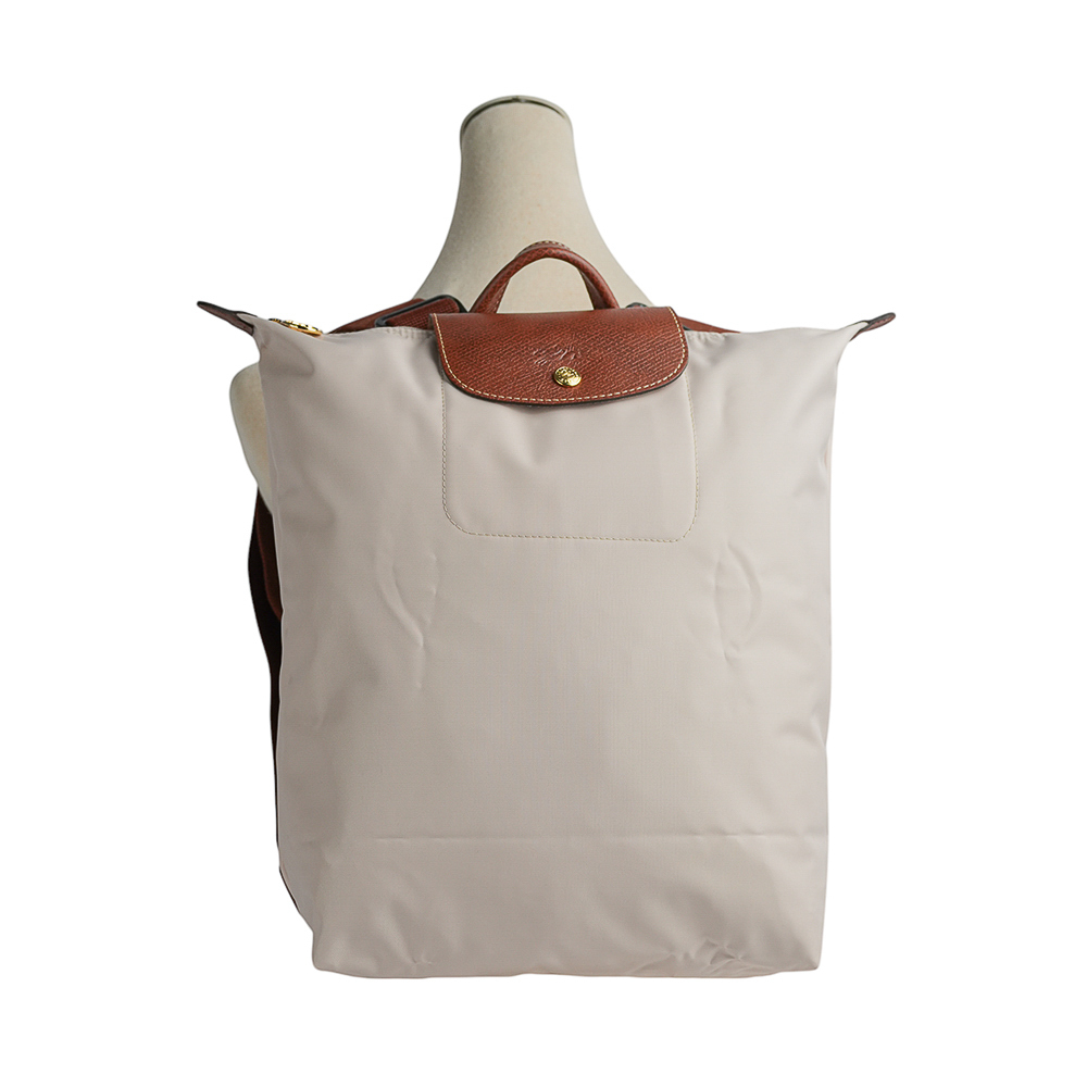 【LONGCHAMP】Le Pliage Original M 再生帆布中型折疊後背包(紙白色)10284 089 P71