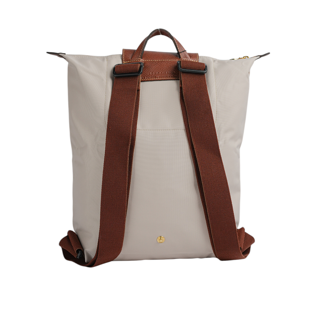 【LONGCHAMP】Le Pliage Original M 再生帆布中型折疊後背包(紙白色)10284 089 P71
