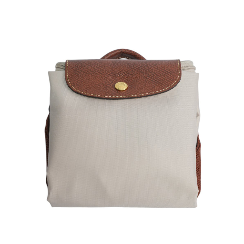 【LONGCHAMP】Le Pliage Original M 再生帆布中型折疊後背包(紙白色)10284 089 P71