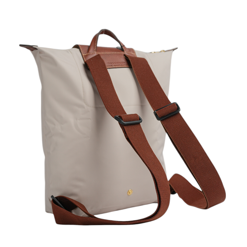 【LONGCHAMP】Le Pliage Original M 再生帆布中型折疊後背包(紙白色)10284 089 P71