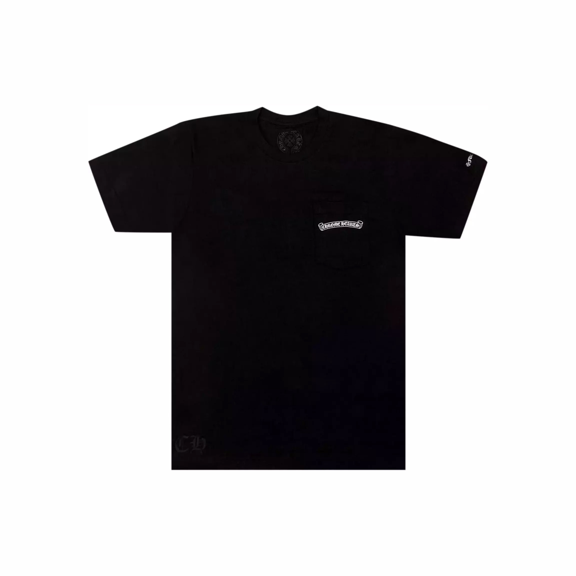 CHROME HEARTS SCROLL LOGO S/S POCKET T-SHIRT 克羅心 膠印 捲軸字 口袋短T 黑色/白色