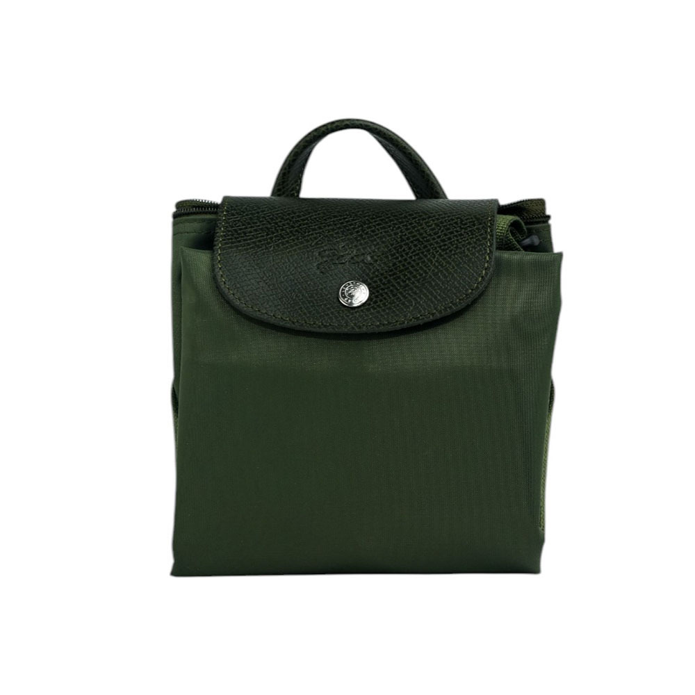 ONGCHAMP】Le Pliage M 再生帆布中型折疊後背包(森林綠)10284 919 479