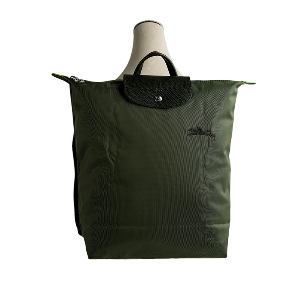ONGCHAMP】Le Pliage M 再生帆布中型折疊後背包(森林綠)10284 919 479