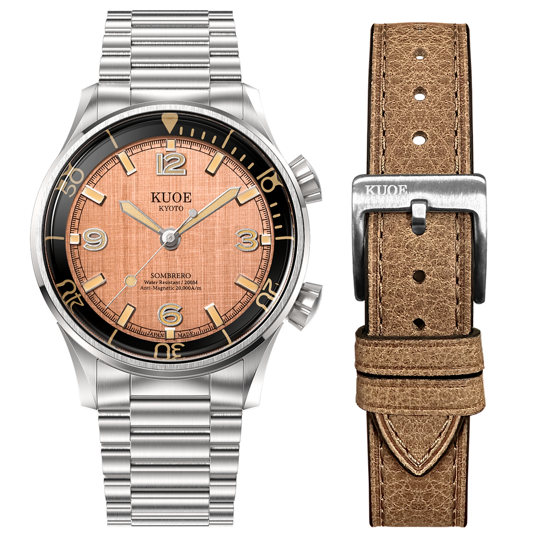 SOMBRERO 90-011 - Salmon Pink Linen Textured Dial