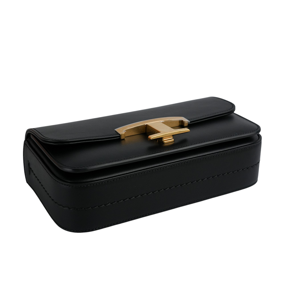 【TOD'S】T Timeless 光滑小牛皮翻蓋長型二用包(Micro)(黑色)XBWTTTC0000ROR B999