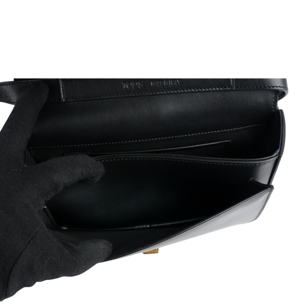 【TOD'S】T Timeless 光滑小牛皮翻蓋長型二用包(Micro)(黑色)XBWTTTC0000ROR B999