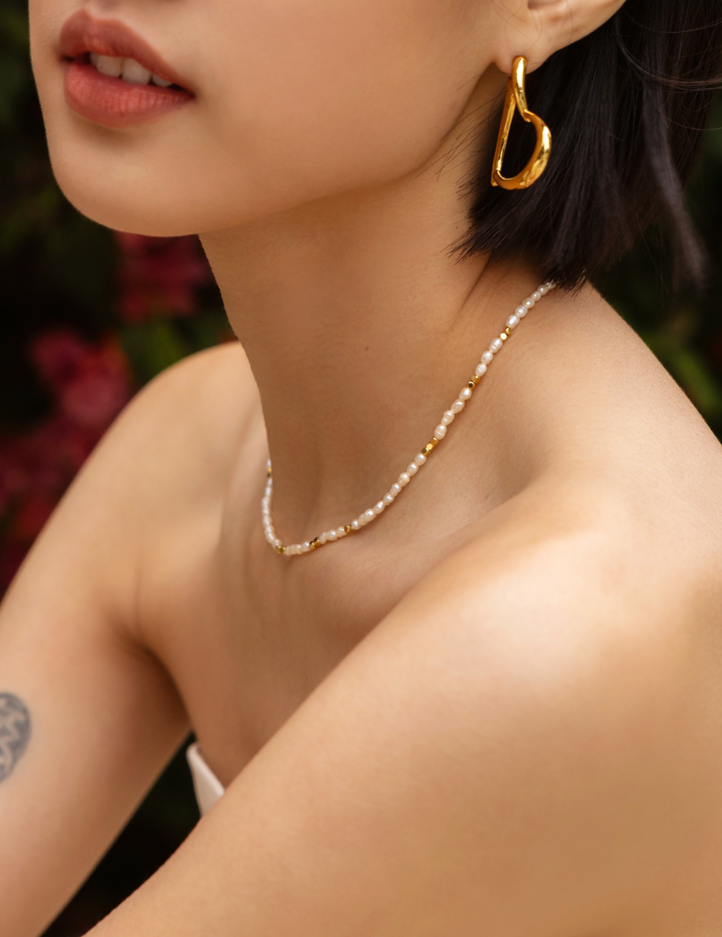 迷你小珍珠項鍊（金色）