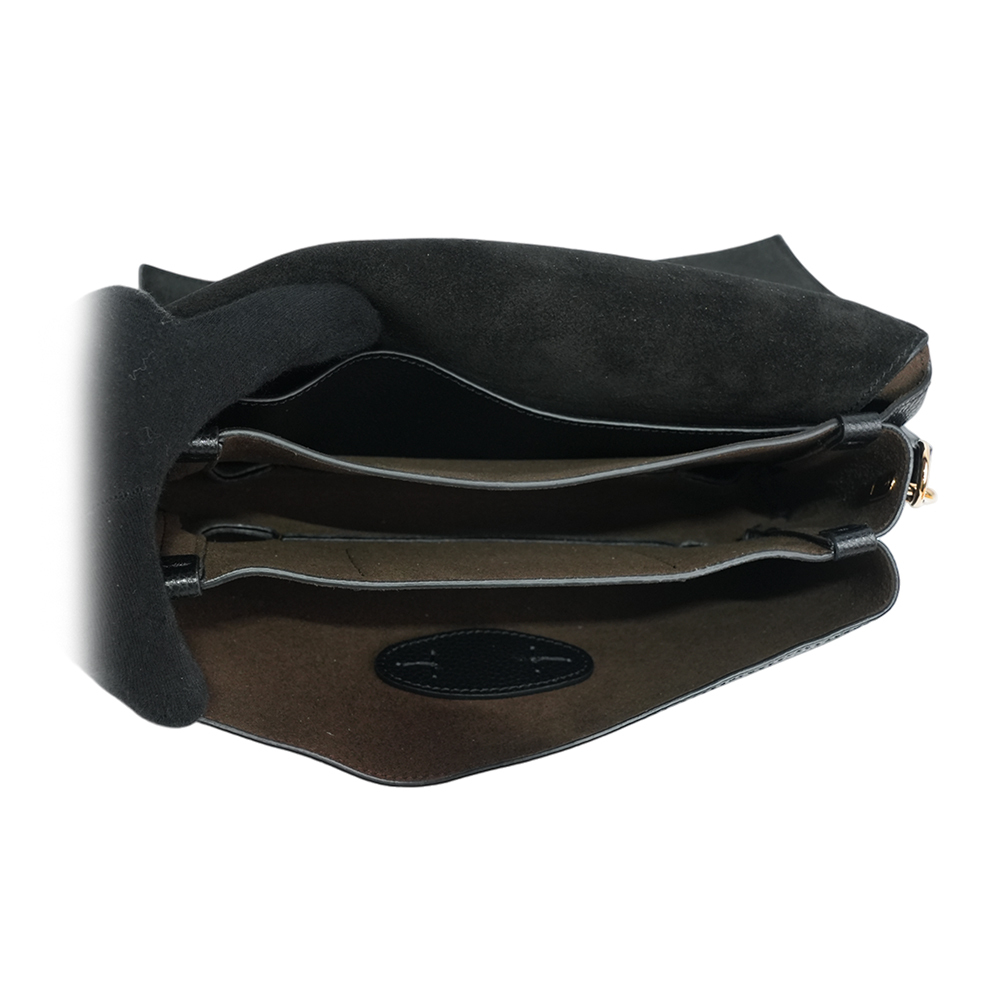 【TOD'S】T Timeless 小牛皮翻蓋三層迷你二用包(黑色)XBWTSEC0100U1Z B999