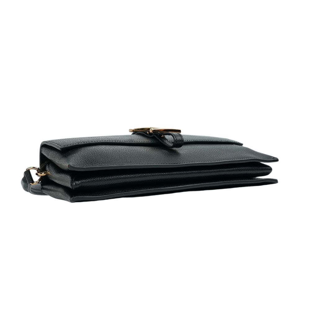 【TOD'S】T Timeless 小牛皮翻蓋三層迷你二用包(黑色)XBWTSEC0100U1Z B999