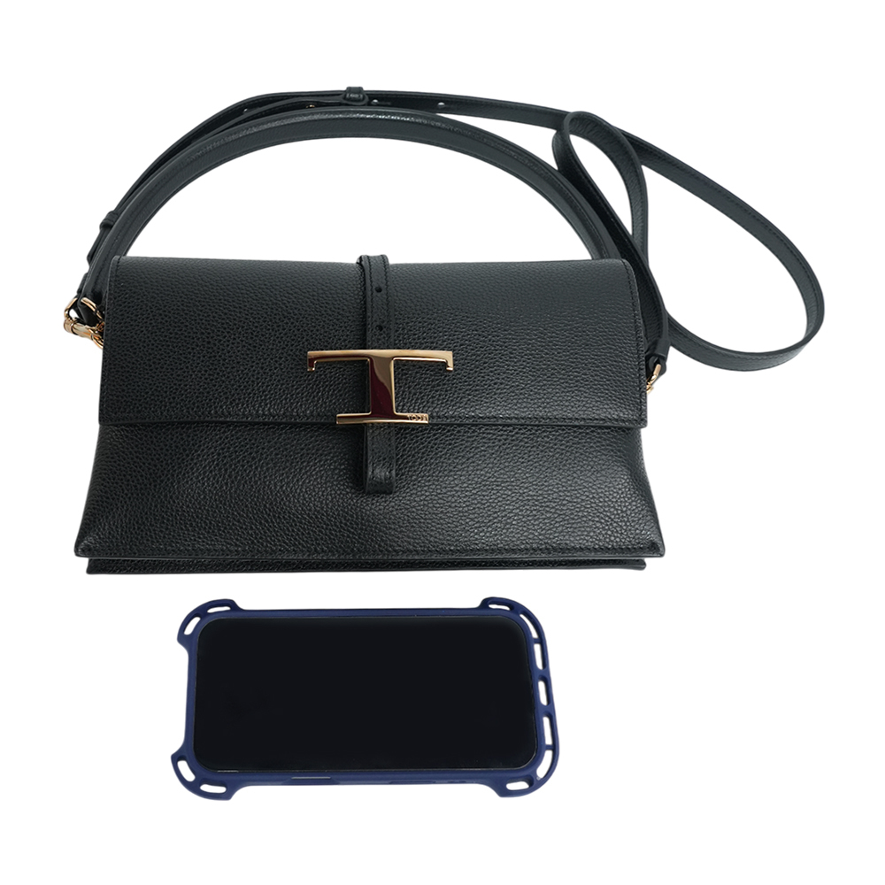 【TOD'S】T Timeless 小牛皮翻蓋三層迷你二用包(黑色)XBWTSEC0100U1Z B999