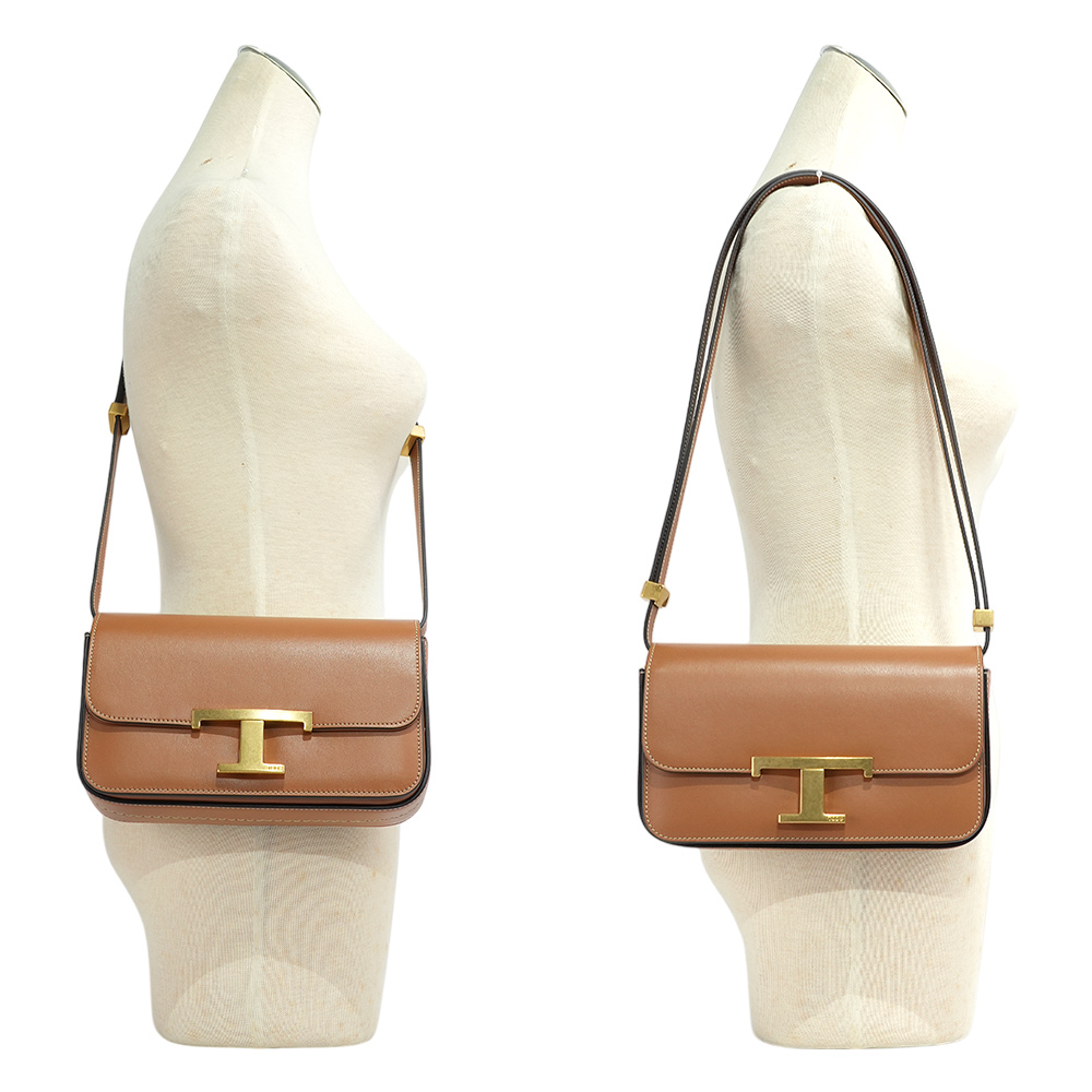 【TOD'S】T Timeless 光滑小牛皮翻蓋長型二用包(Micro)(棕色)XBWTTTC0000ROR S410