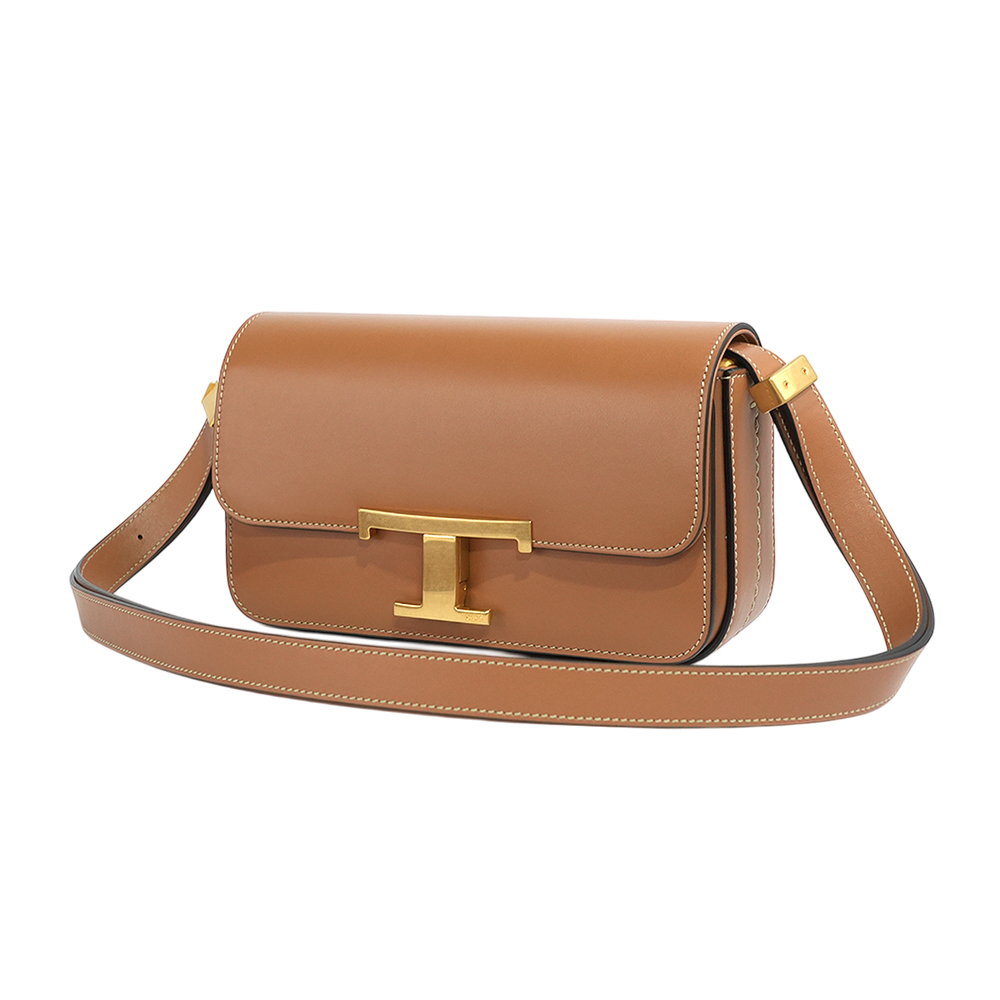 【TOD'S】T Timeless 光滑小牛皮翻蓋長型二用包(Micro)(棕色)XBWTTTC0000ROR S410