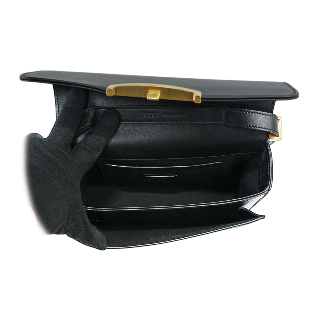 【TOD'S】T Timeless 光滑小牛皮翻蓋二用包(Mini)(黑色)XBWTTTC0100ROR B999