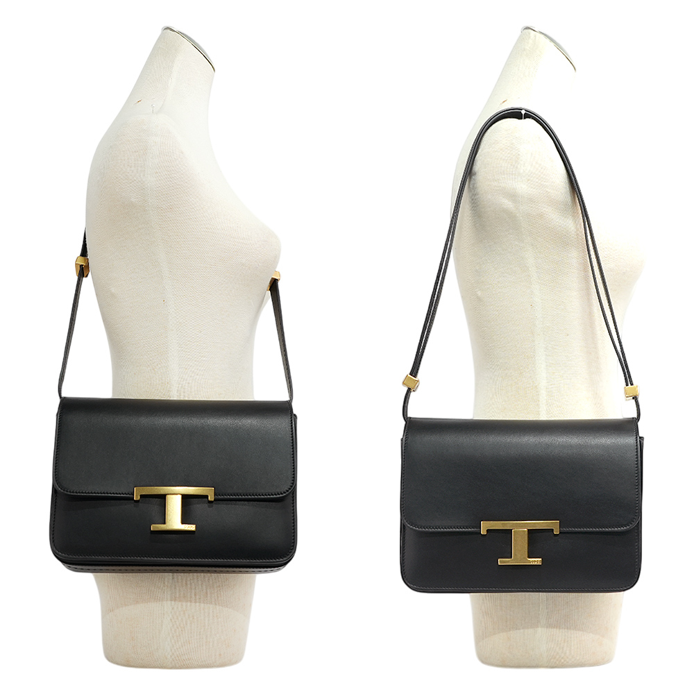 【TOD'S】T Timeless 光滑小牛皮翻蓋二用包(Mini)(黑色)XBWTTTC0100ROR B999