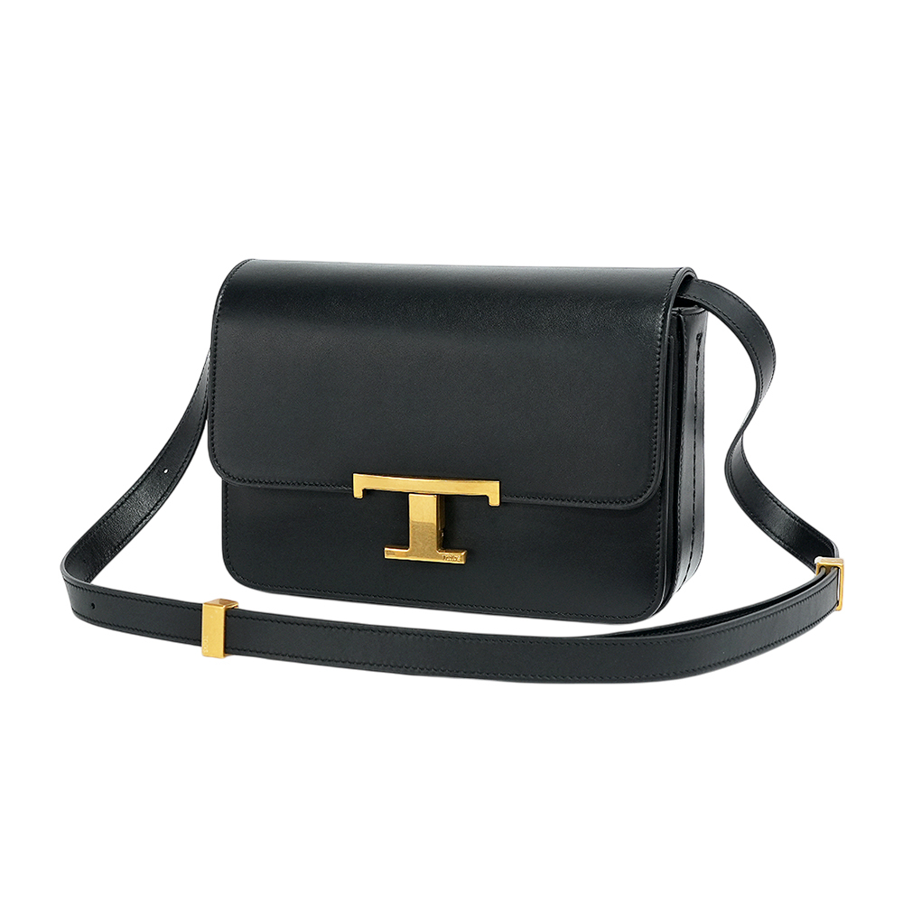 【TOD'S】T Timeless 光滑小牛皮翻蓋二用包(Mini)(黑色)XBWTTTC0100ROR B999