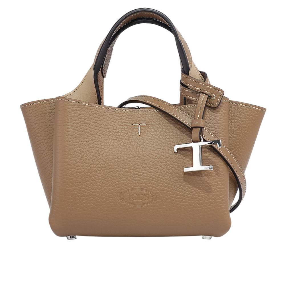 【TOD'S】Apa 小牛皮三層手提/斜背二用包(Micro)(鴿子灰)XBWAPAFL000QRI 2L64