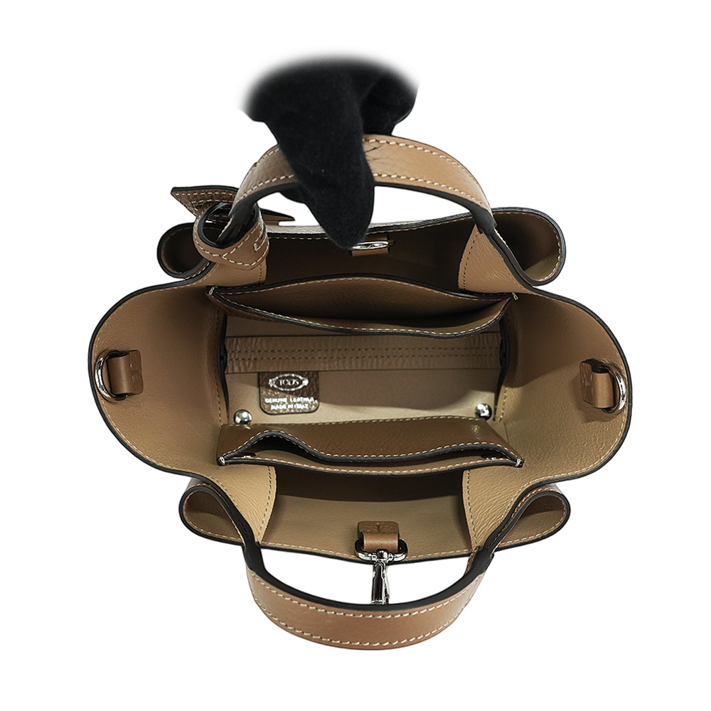 【TOD'S】Apa 小牛皮三層手提/斜背二用包(Micro)(鴿子灰)XBWAPAFL000QRI 2L64