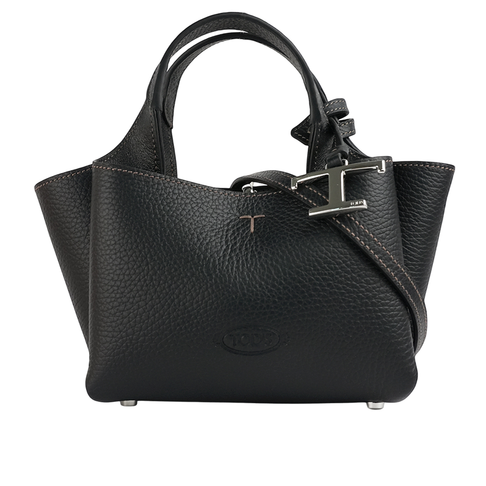 【TOD'S】Apa 小牛皮三層手提/斜背二用包(Micro)(黑色)XBWAPAFL000QRI B999
