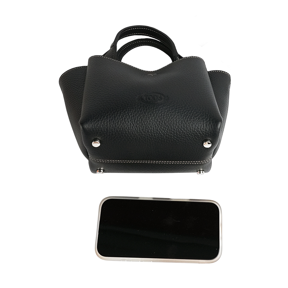 【TOD'S】Apa 小牛皮三層手提/斜背二用包(Micro)(黑色)XBWAPAFL000QRI B999