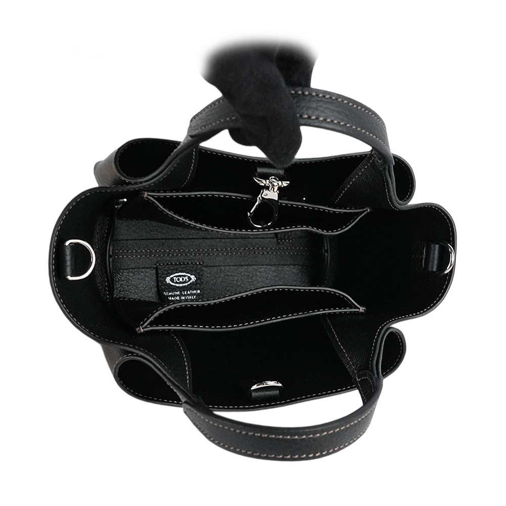 【TOD'S】Apa 小牛皮三層手提/斜背二用包(Micro)(黑色)XBWAPAFL000QRI B999