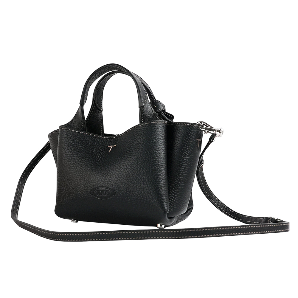 【TOD'S】Apa 小牛皮三層手提/斜背二用包(Micro)(黑色)XBWAPAFL000QRI B999