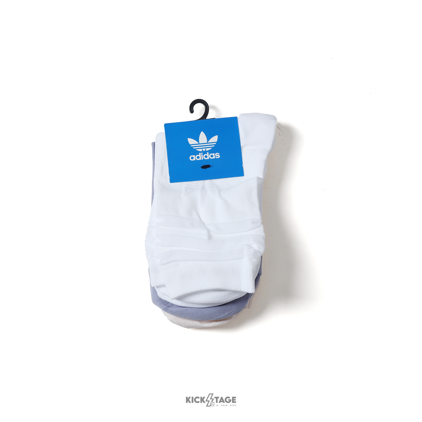 ADIDAS COLLECTIVE POWER CREW SOCK 3STR 米白藍 設計款 中筒襪 長襪 3雙入【JJ4305】