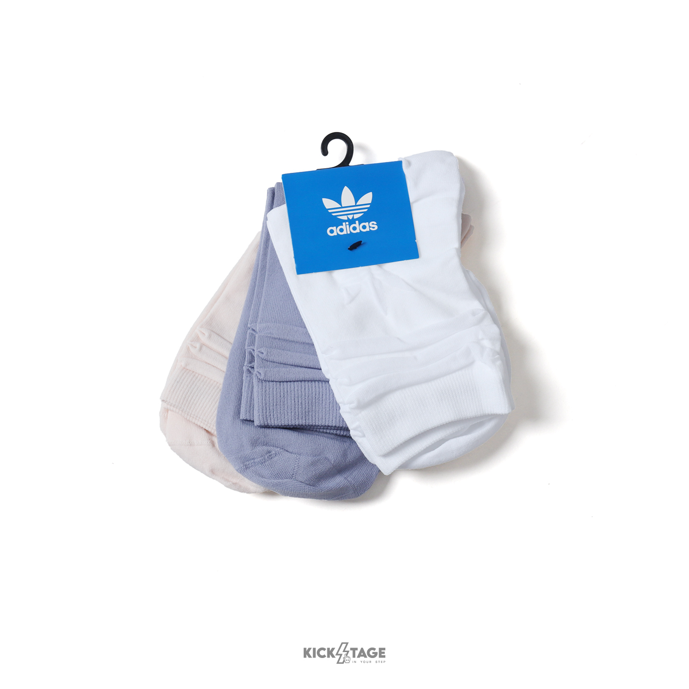 ADIDAS COLLECTIVE POWER CREW SOCK 3STR 米白藍 設計款 中筒襪 長襪 3雙入【JJ4305】