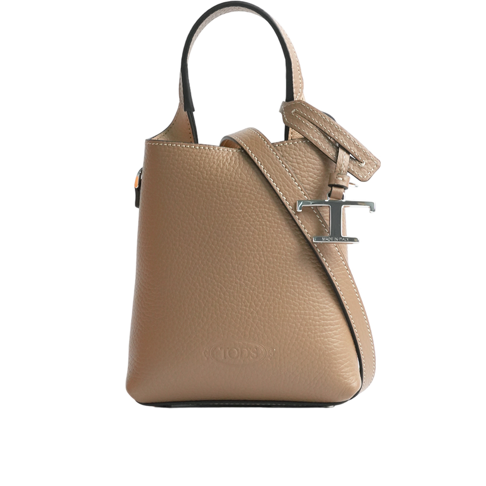【TOD'S】T Logo 超小號手提/斜背二用皮革手機包