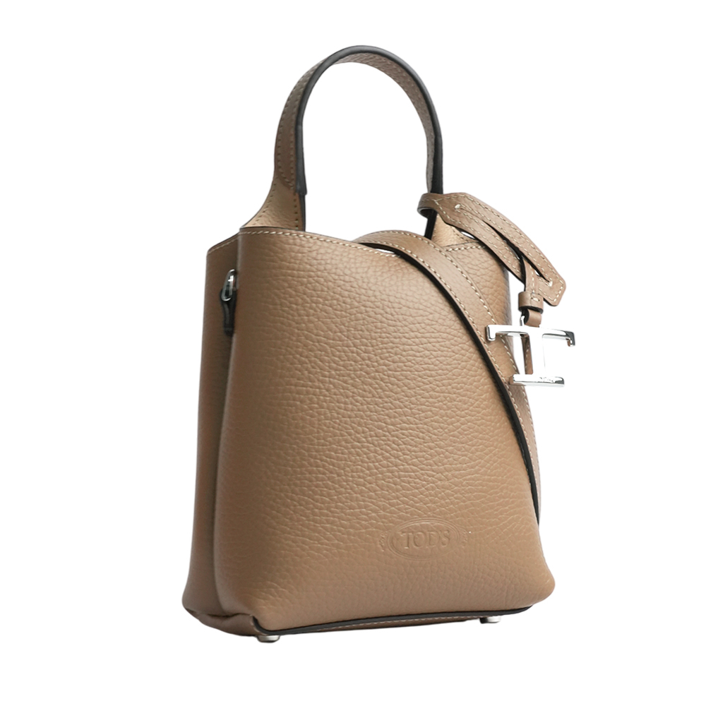 【TOD'S】T Logo 超小號手提/斜背二用皮革手機包(鴿子灰)XBWAPAT9000QRI 2L64