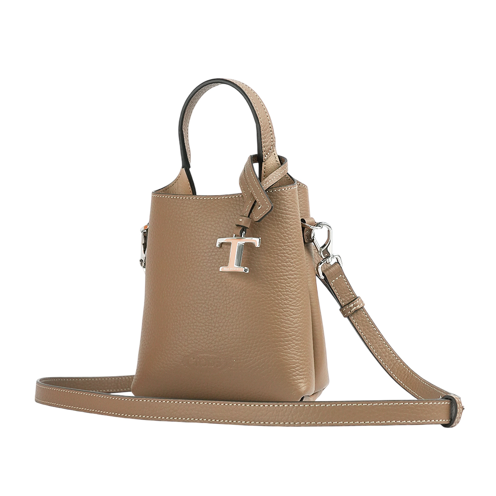 【TOD'S】T Logo 超小號手提/斜背二用皮革手機包(鴿子灰)XBWAPAT9000QRI 2L64