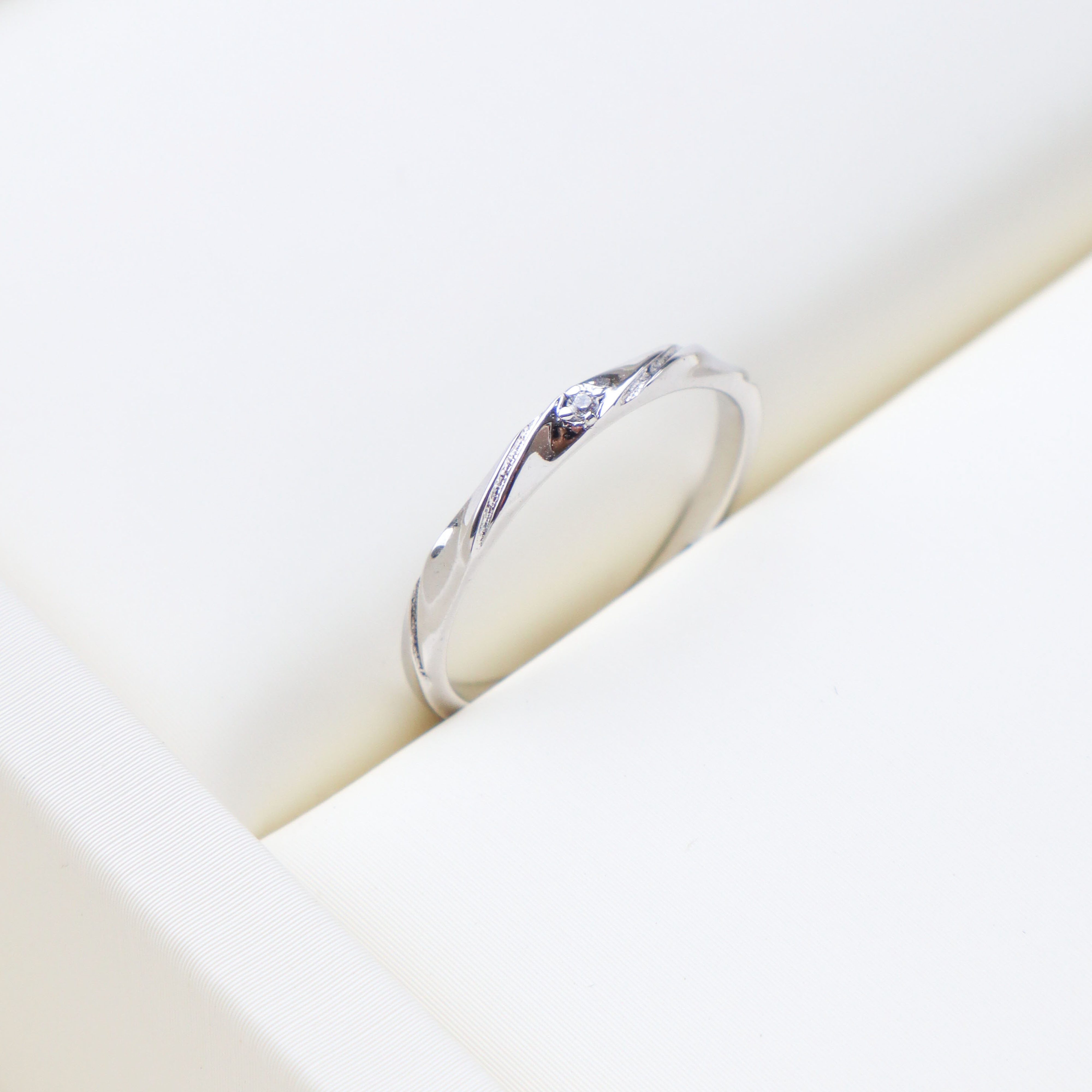 Silver/扭轉銀波戒指