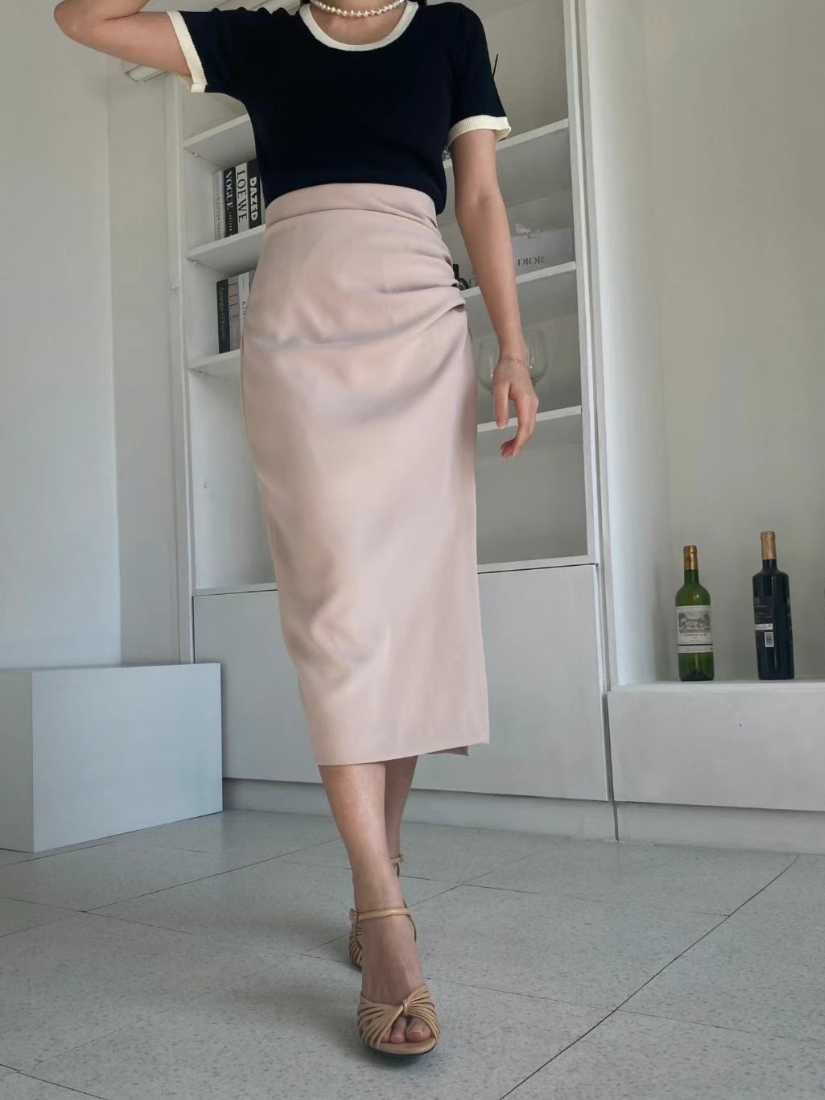 [現貨] Cora 抽褶顯瘦長裙 [ 2色 / S,M ]