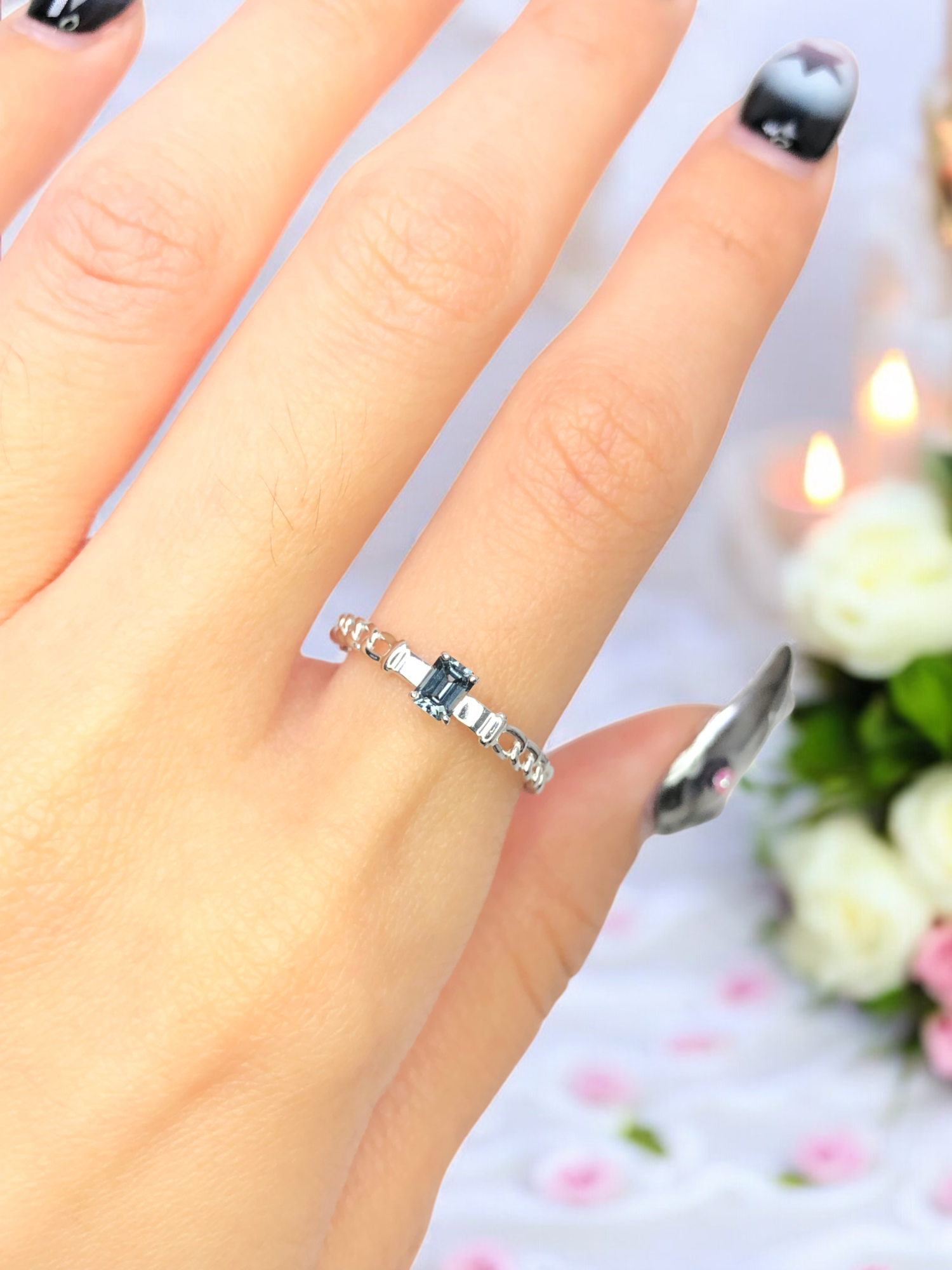 925銀 戒圍12【尖晶石0.24克拉】