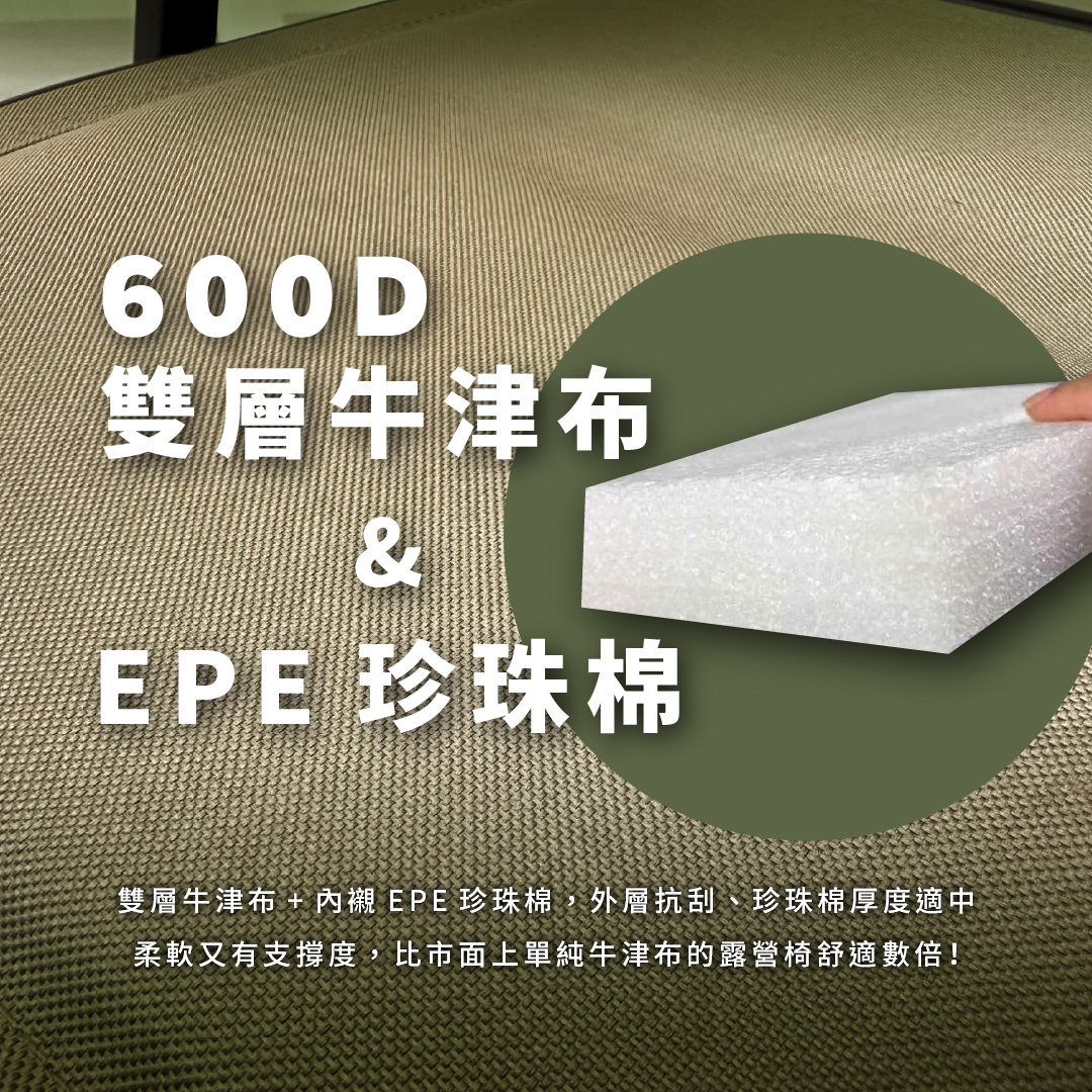 PAMABE OUTDOOR 露營椅，600D雙層牛津布+EPE珍珠棉