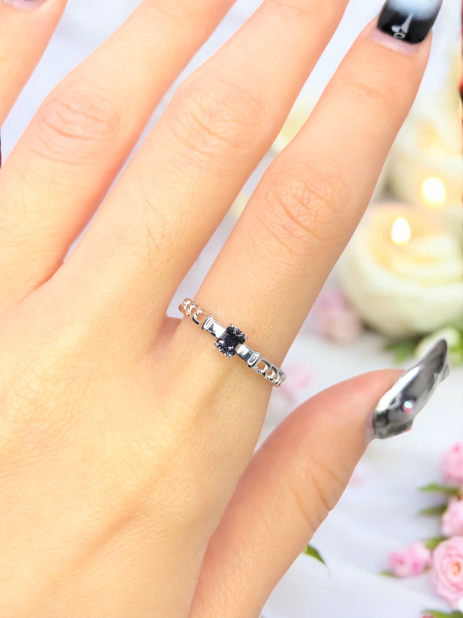 925銀 戒圍12【尖晶石0.24克拉】