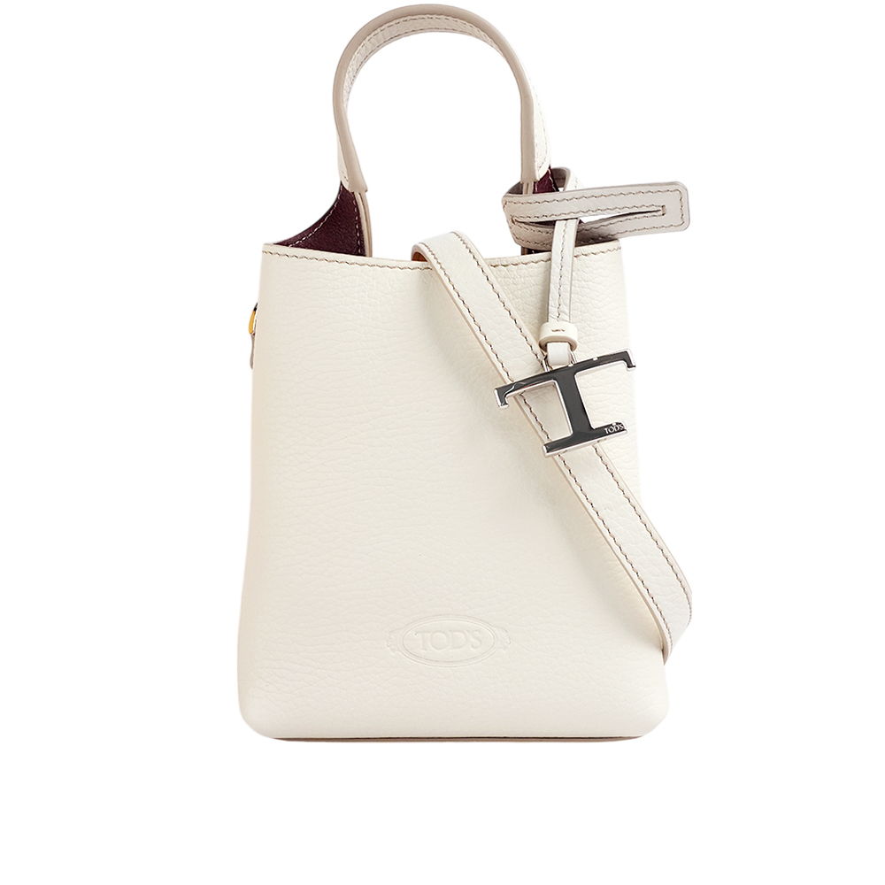 【TOD'S】T Logo 超小號手提/斜背二用皮革手機包