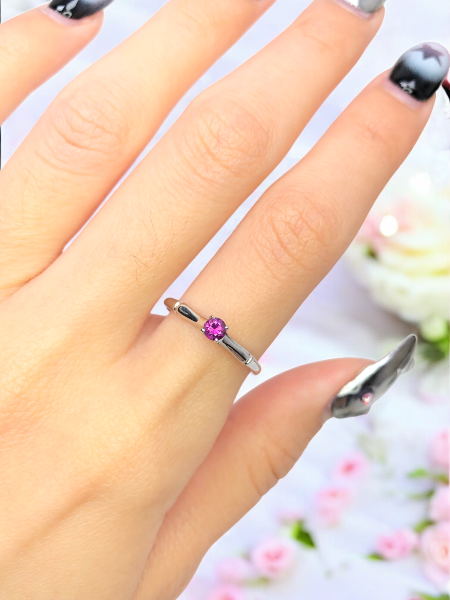 925銀 戒圍12【粉色剛玉0.22克拉】