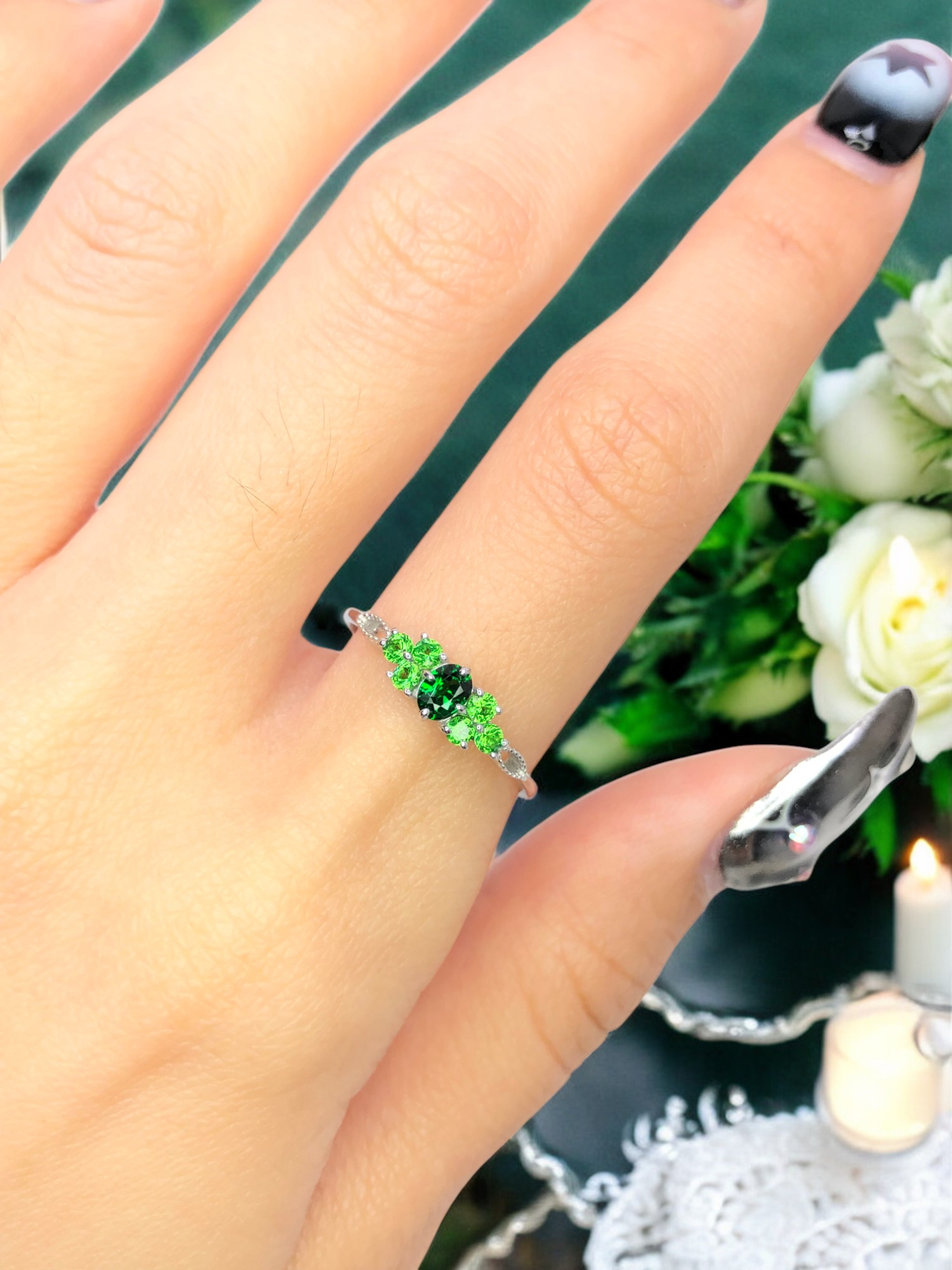 925銀 戒圍12【沙佛萊0.20克拉 沙佛萊0.23ct】