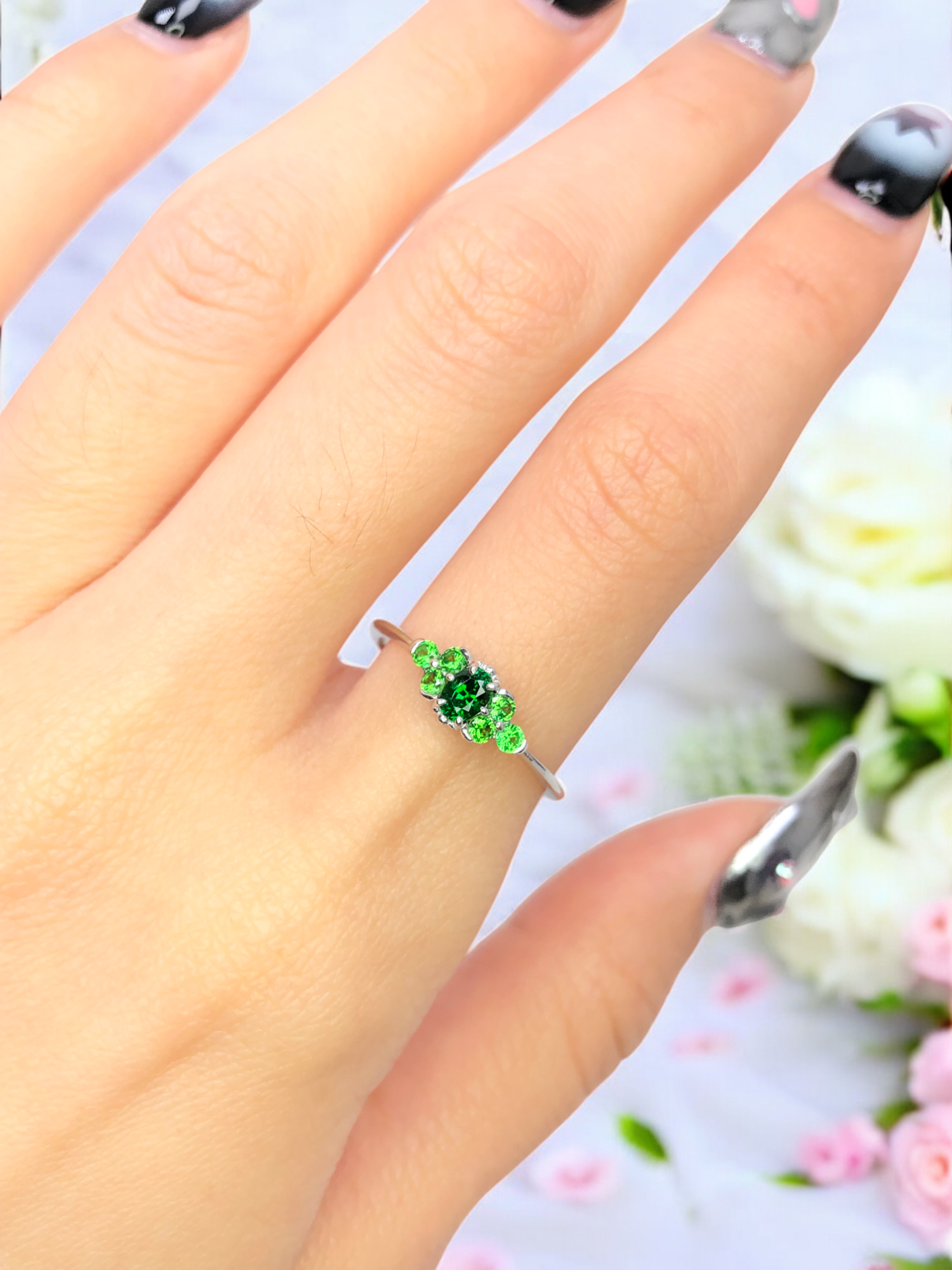 925銀 戒圍12【沙佛萊0.23克拉 沙佛萊0.20ct】