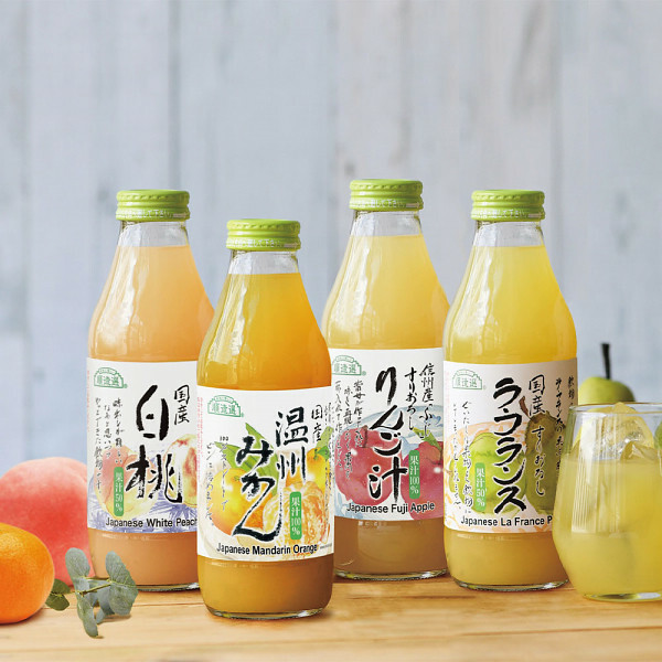 免運開催~~ 日本 順造選 國產 果汁 500ml X 4選 禮盒 (蘋果 水蜜桃 柑橘 西洋梨)