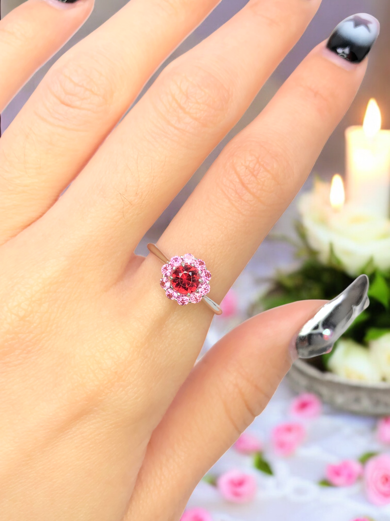 925銀 戒圍12【尖晶石0.46克拉 尖晶石0.39ct】