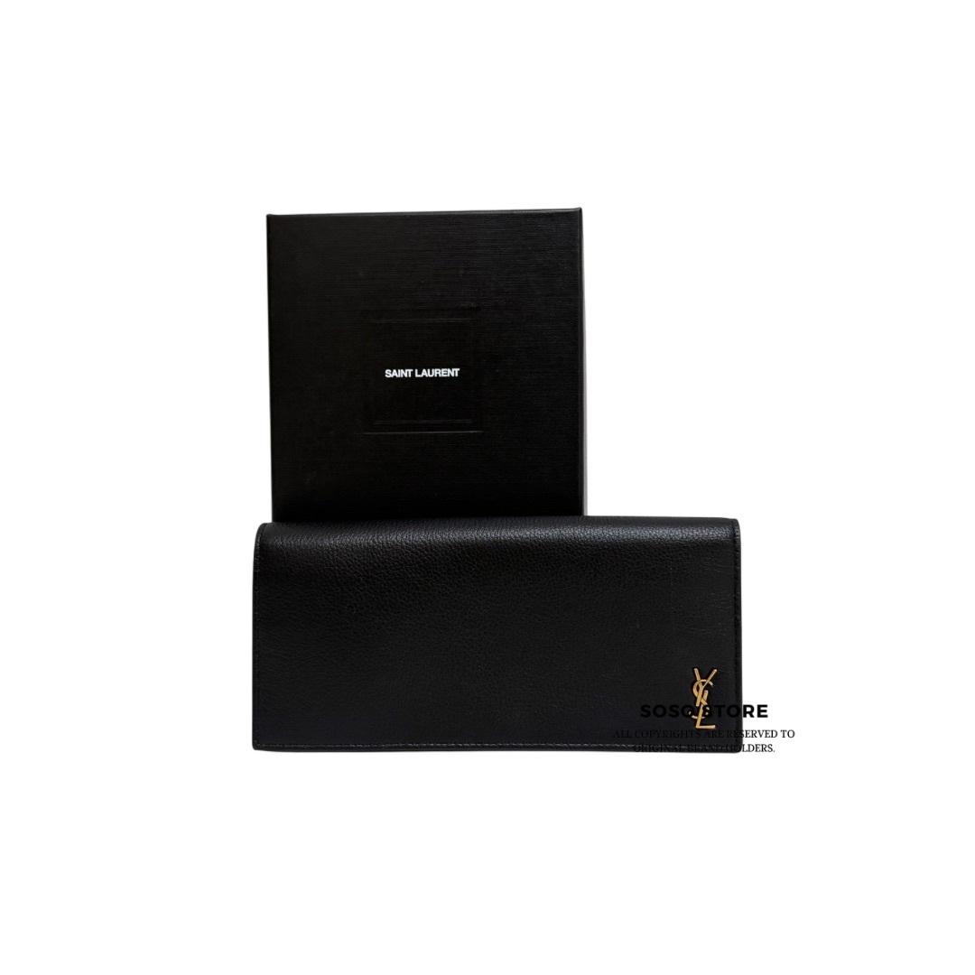 YSL Long Wallet - Black / Ghw