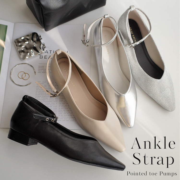 氣質優雅 尖頭踝帶瑪莉珍鞋【CX3062】