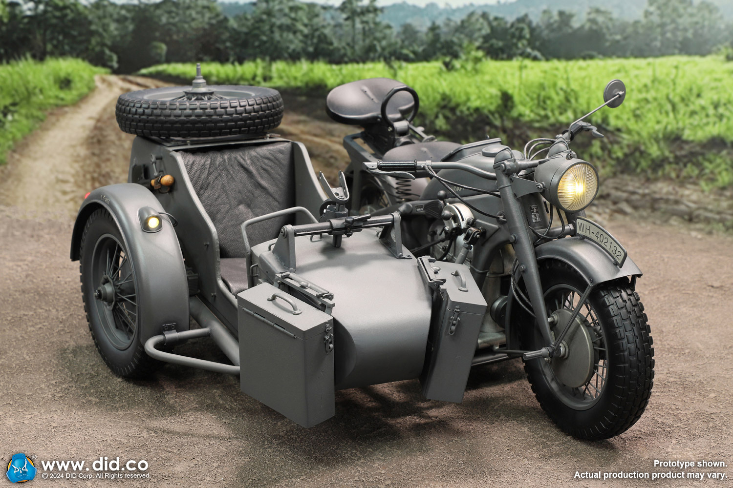 [訂金] DID  E60075G - 1/6 WWII German Zündapp KS 750 Motorcycle with sidecar (Grey)