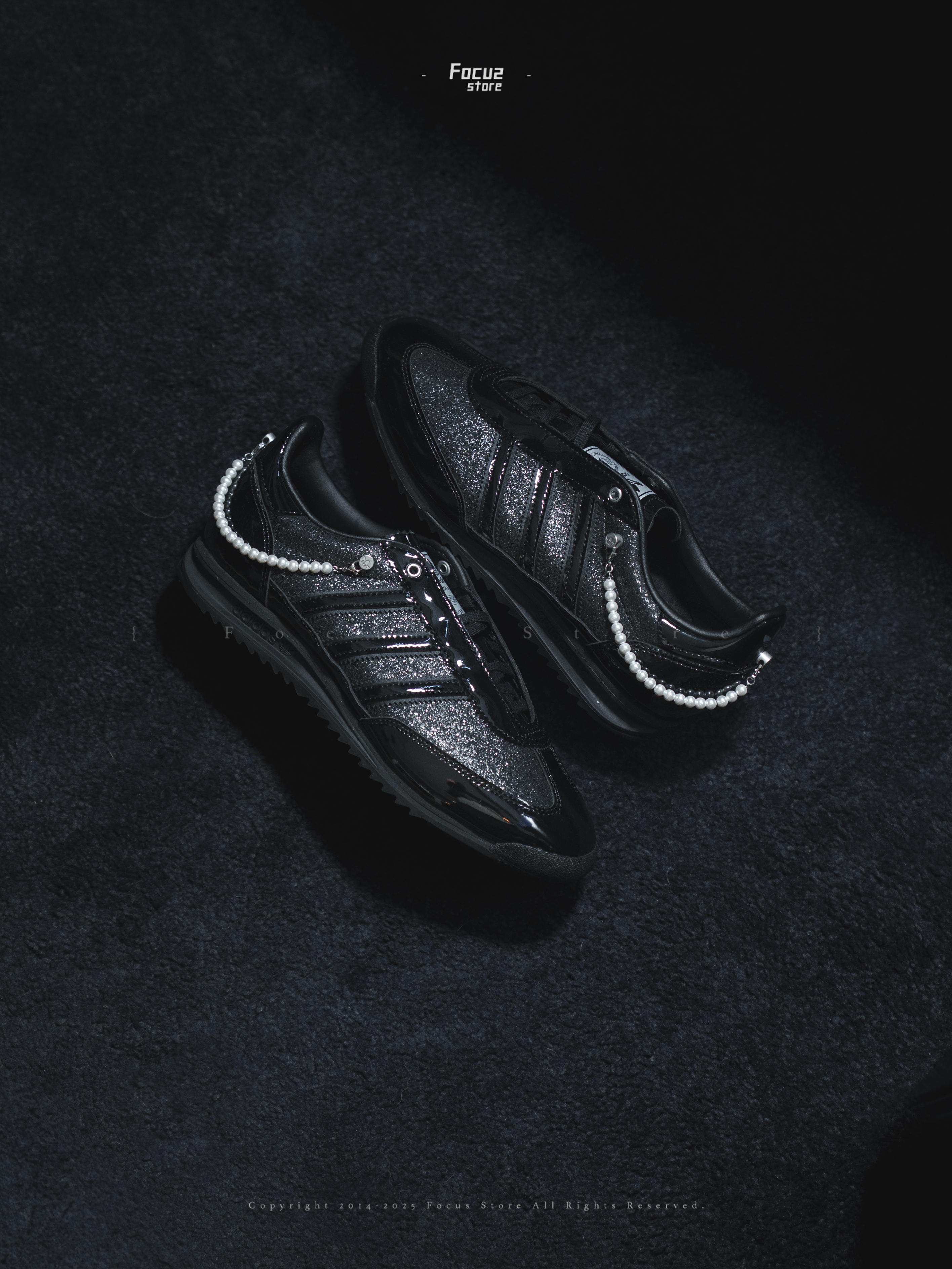 【Focus Store】現貨秒發 Adidas Originals SL72 Patent Pearls Wmns "Black Silver Metallic" 黑銀 珍珠 JQ2615